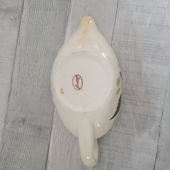 Vintage Stangl Creamer Gravy Boat With Floral Design Ceramic 7.5" Length - Picture 5 of 6